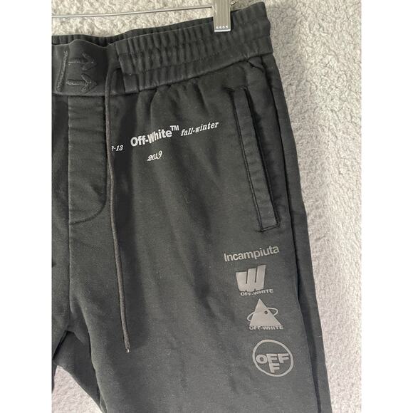 Off-White Logo Print Jogger Track Pants Men’s 30 Black Virgil Abloh Street Style - Picture 15 of 16